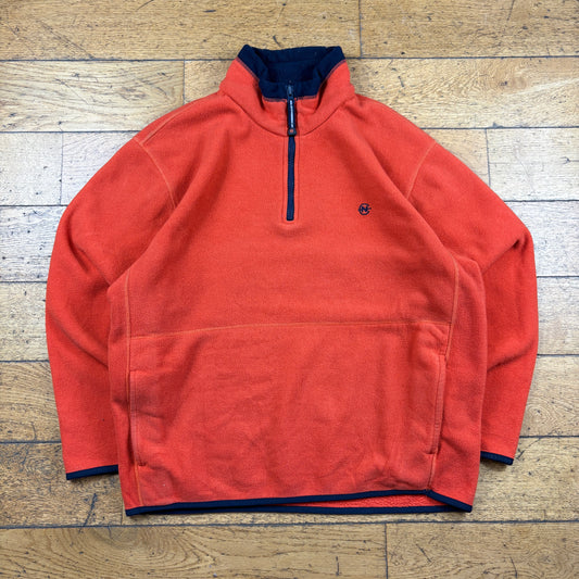 Vintage Nautica Orange Zip Fleece Embroidered Sweatshirt - XL