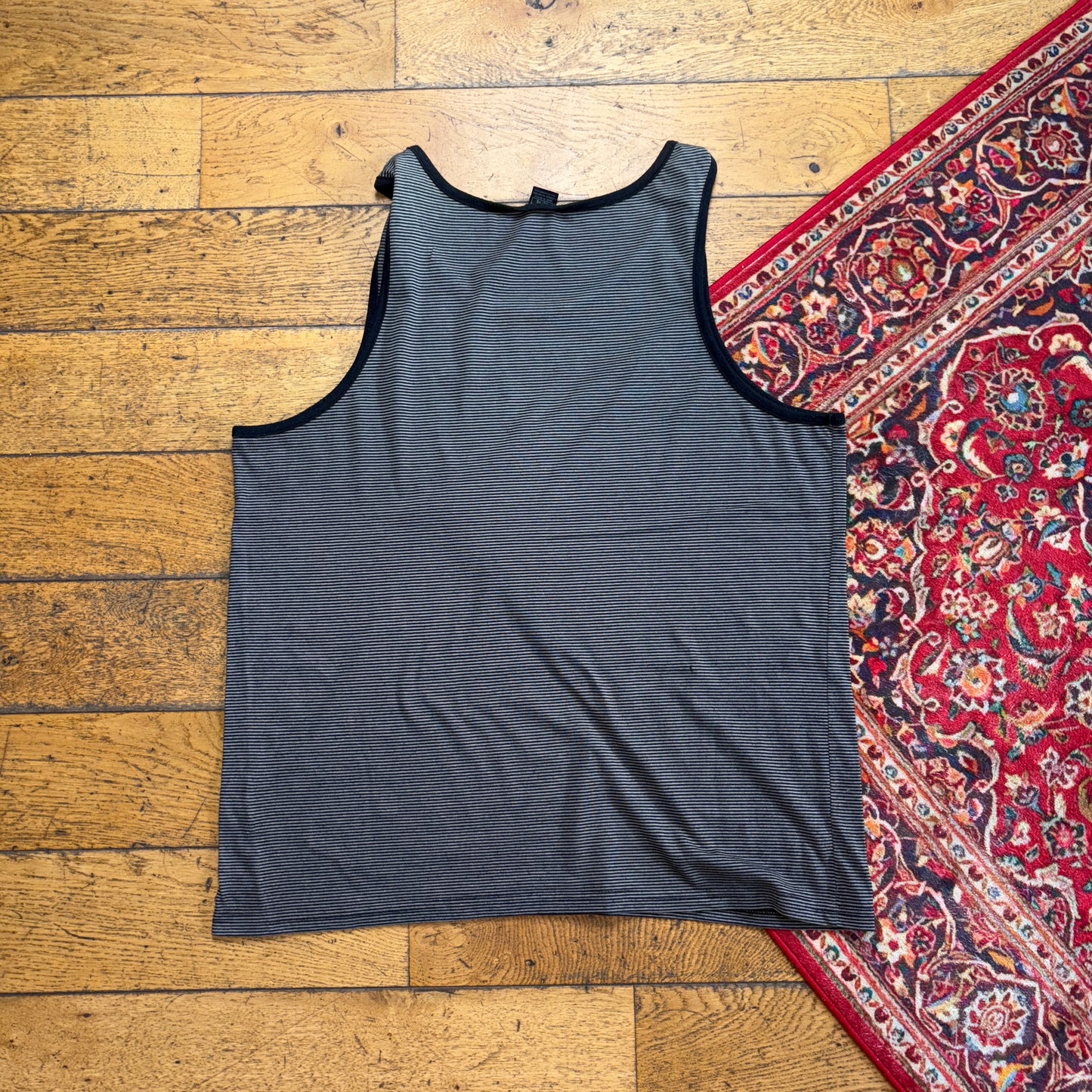 Vintage Oakley Grey Stripe Vest T-Shirt - XL