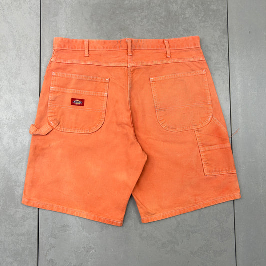 Vintage Dickies Workwear Carpenter Orange Baggy Shorts - 36