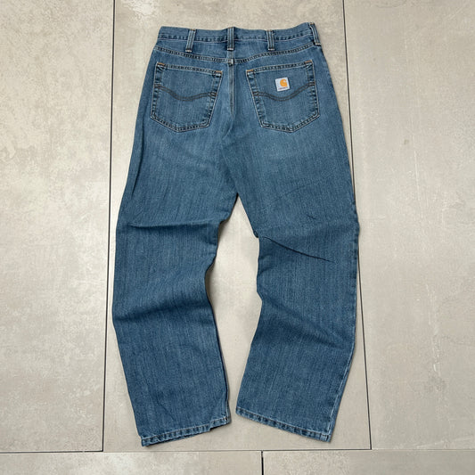 Vintage Carhartt Workwear Carpenter Baggy Blue Jeans - 32