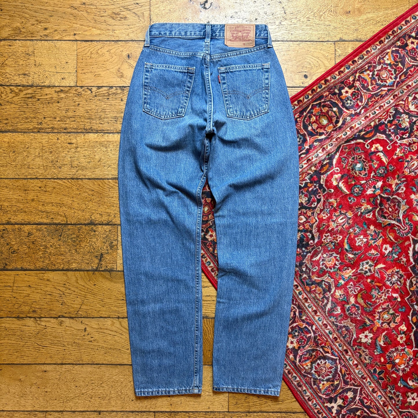 Vintage Levis 517 Baggy Tapered Womens Blue Denim Jeans - Size 8