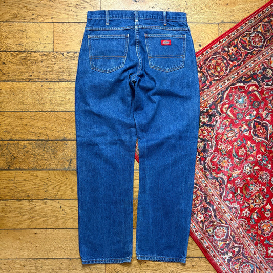 Vintage Dickies Workwear Carpenter Baggy Blue Jeans - 33R