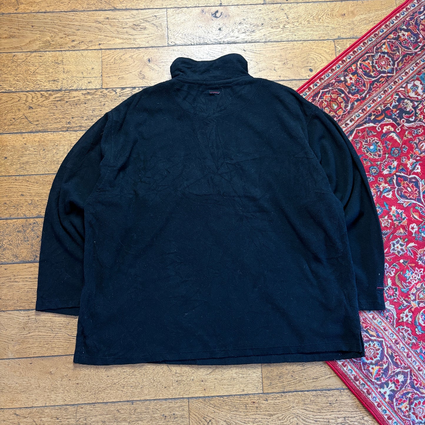 Vintage Fubu Black Quarter Zip Fleece Embroidered Hip Hop Sweatshirt - 2XL