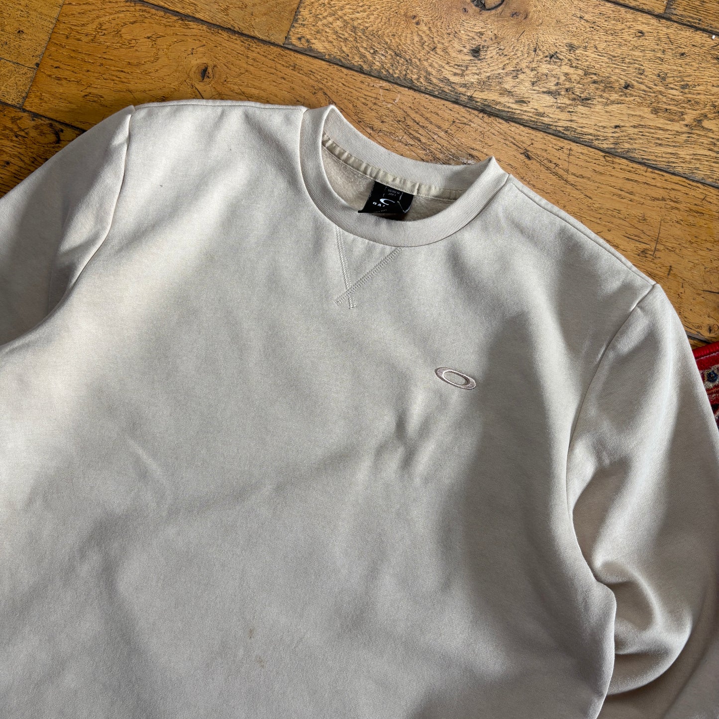 Vintage Oakley Cream Embroidered Sweatshirt - M
