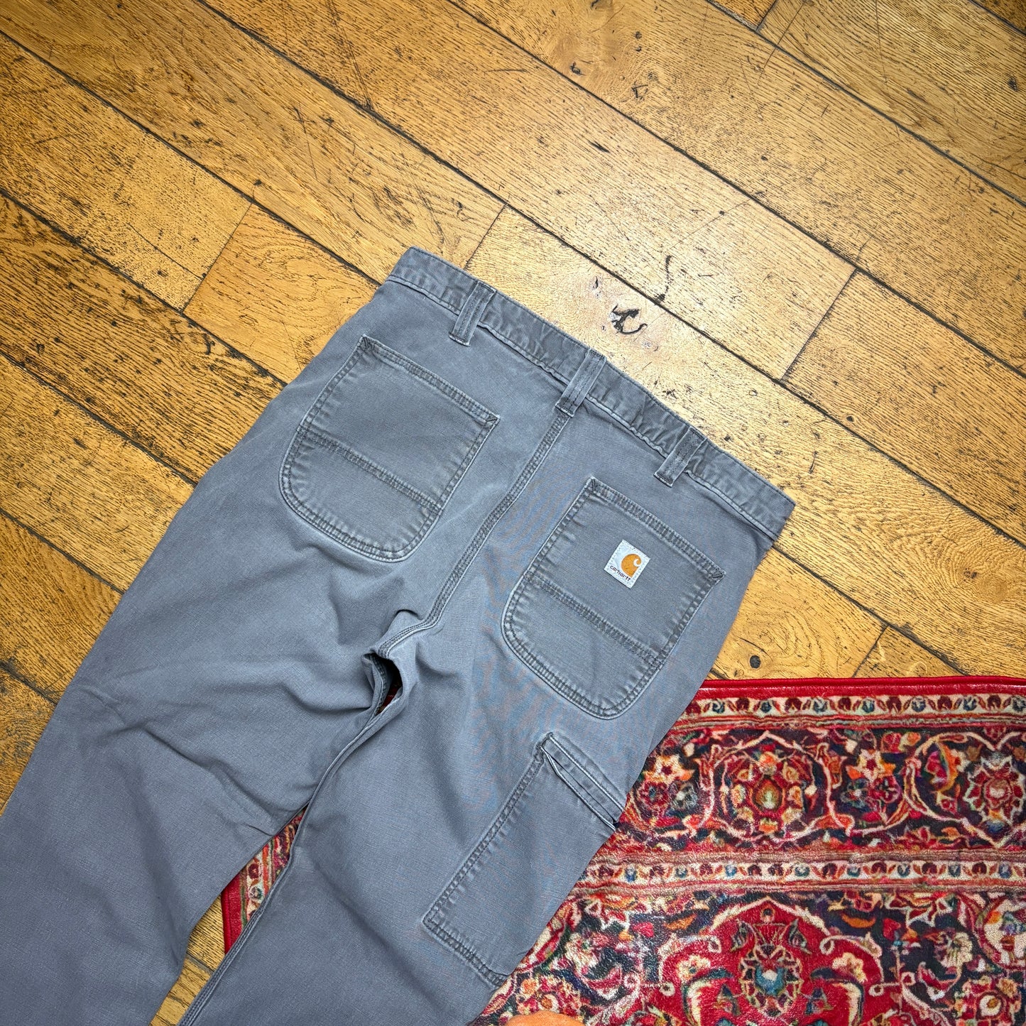 Vintage Carhartt Workwear Grey Carpenter Straight Trousers - 36S