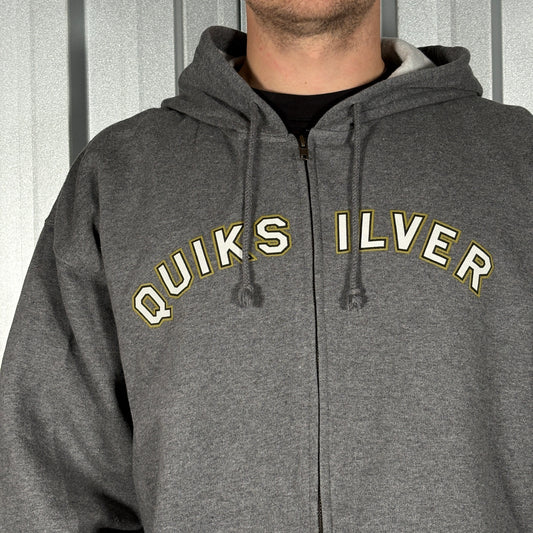 Quiksilver Grey Zip Surfwear Hoodie Sweatshirt - 2XL
