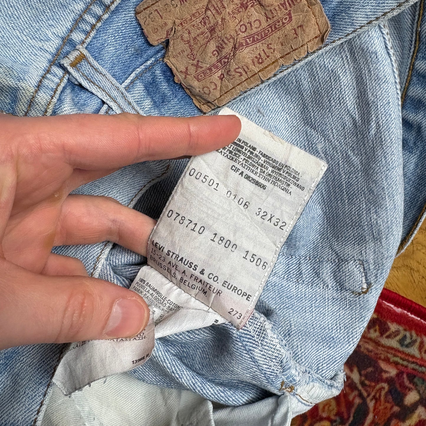 Vintage Levis 501 Straight Blue Denim Jeans - 32R