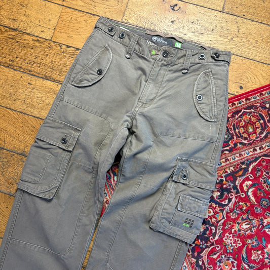 Vintage Ecko Unltd Brown Cargo Hip Hop Baggy Trousers - 34L