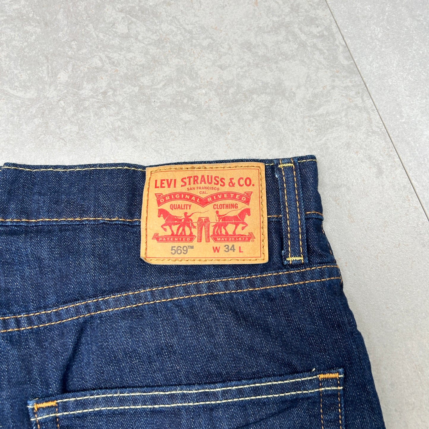Vintage Levis 569 Blue Baggy Denim Shorts - 34