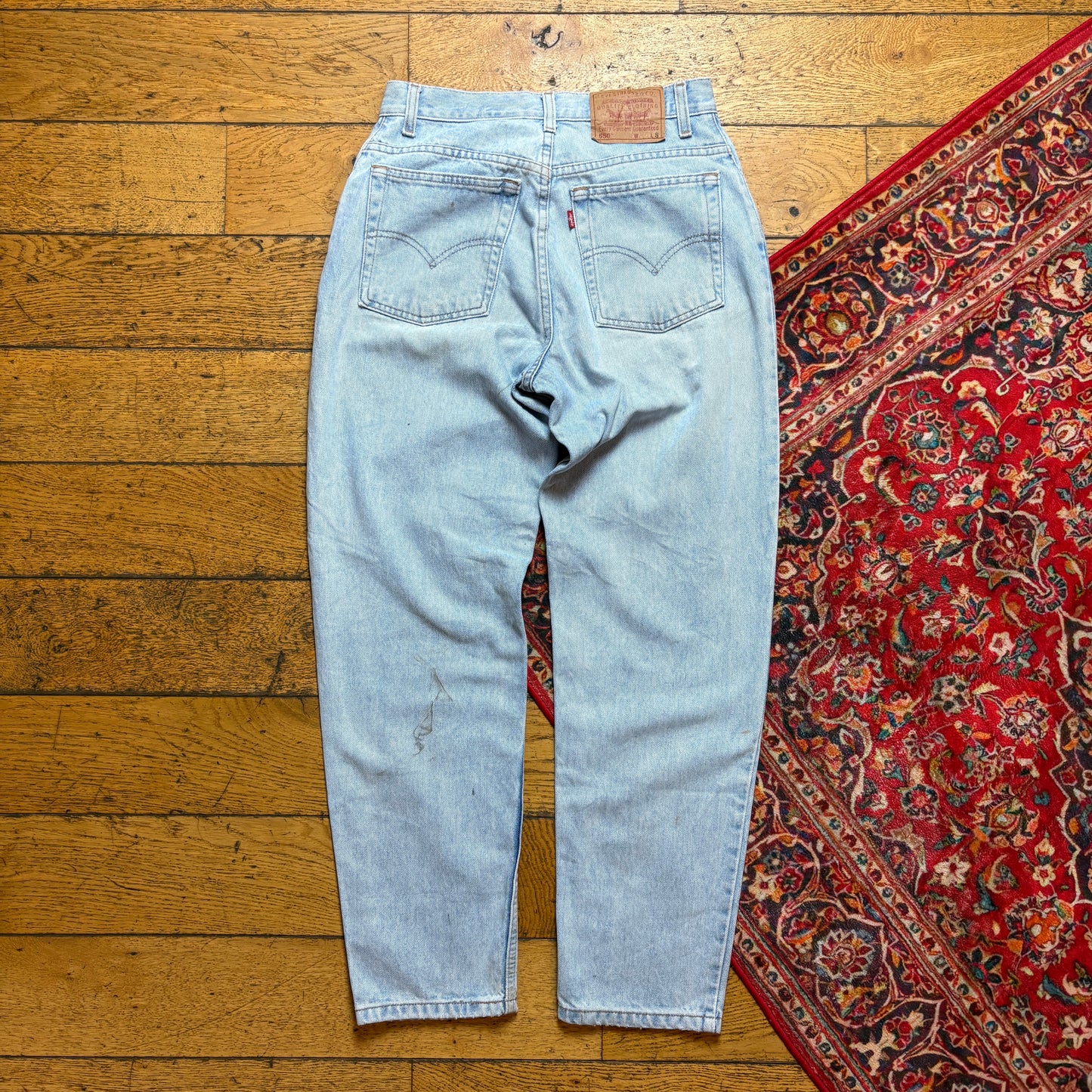 Vintage Levis 550 Womens Baggy Tapered Blue Denim Jeans - Size 10