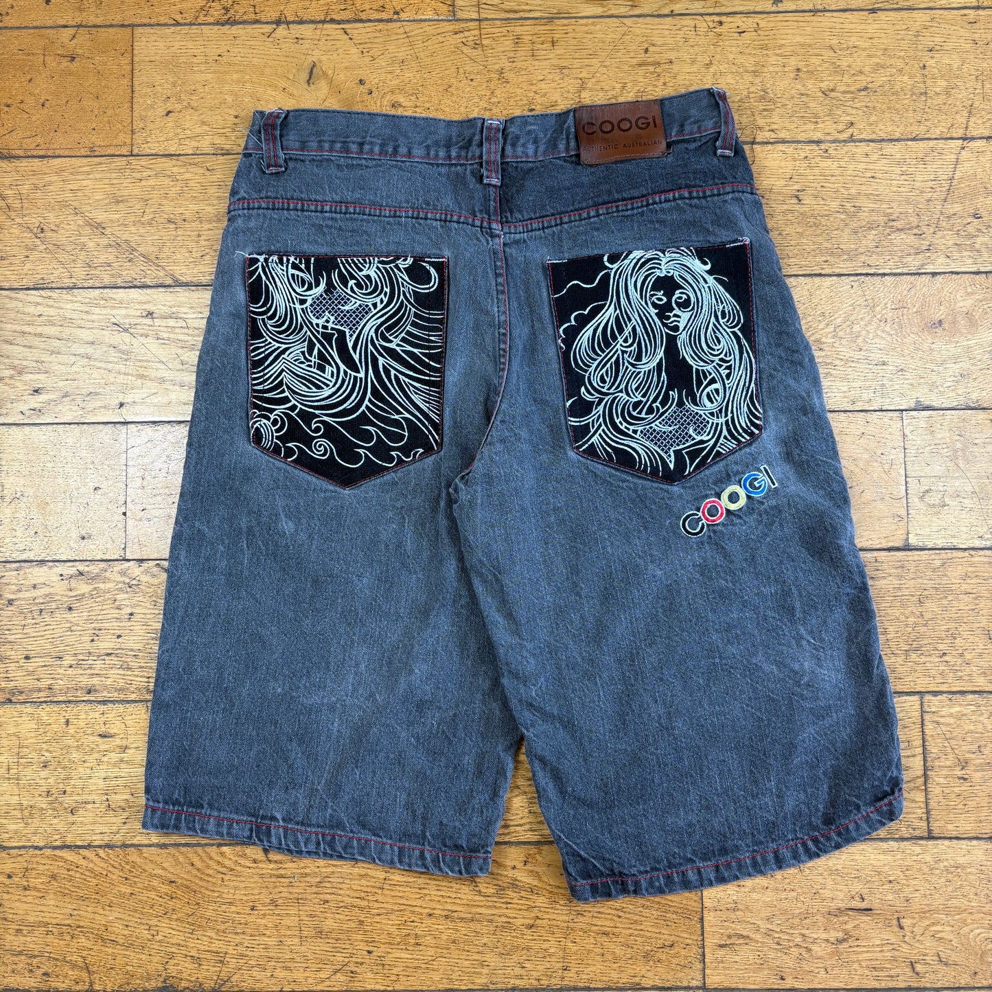 Vintage Coogi Embroidered Grey Hip Hop Baggy Shorts Jorts - 36