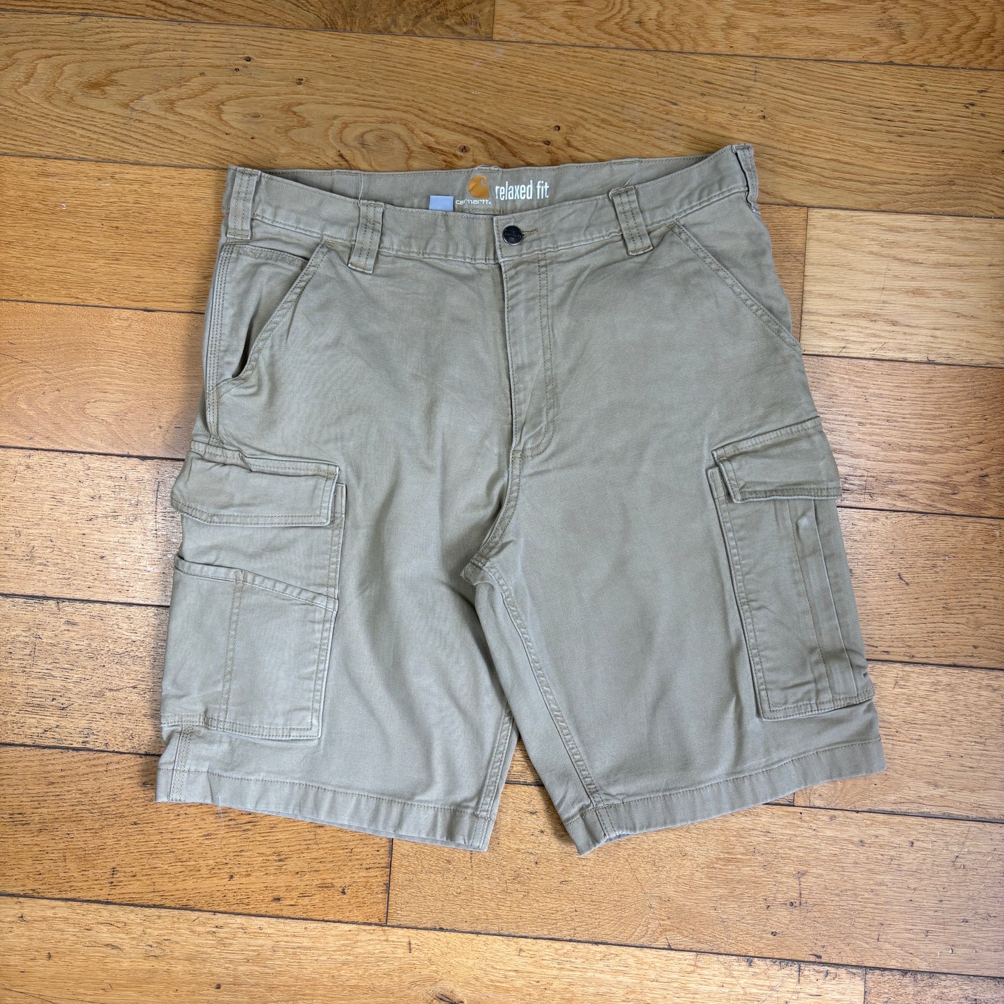 Vintage Carhartt Cream Workwear Baggy Carpenter Shorts - 36