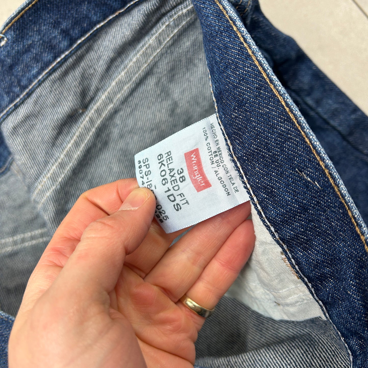 Vintage Wrangler Blue Denim Carpenter Baggy Shorts - 38