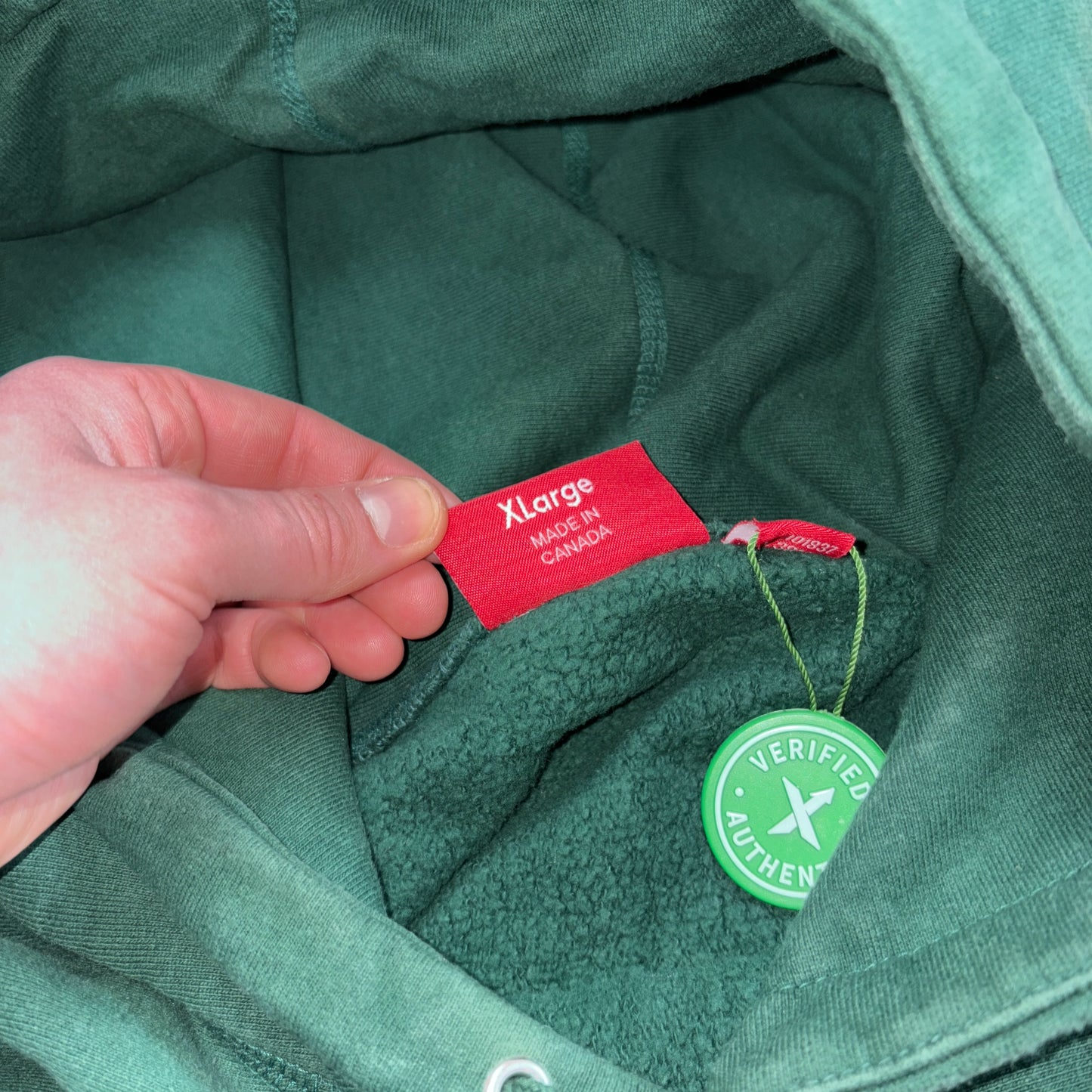 Vintage Supreme Green Arabic Hoodie Embroidered Sweatshirt - XL