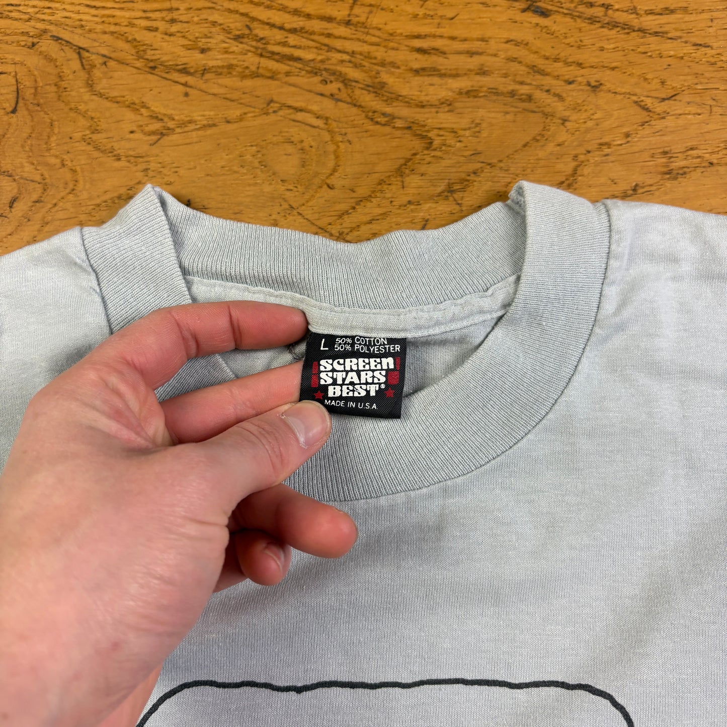 Vintage 90s Light Blue Funny Single Stitch Graphic T-Shirt - S