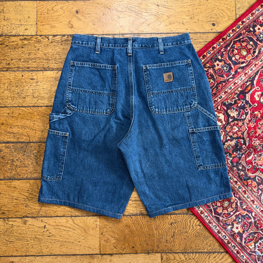 Vintage Carhartt Blue Workwear Baggy Carpenter Jorts Shorts - 32