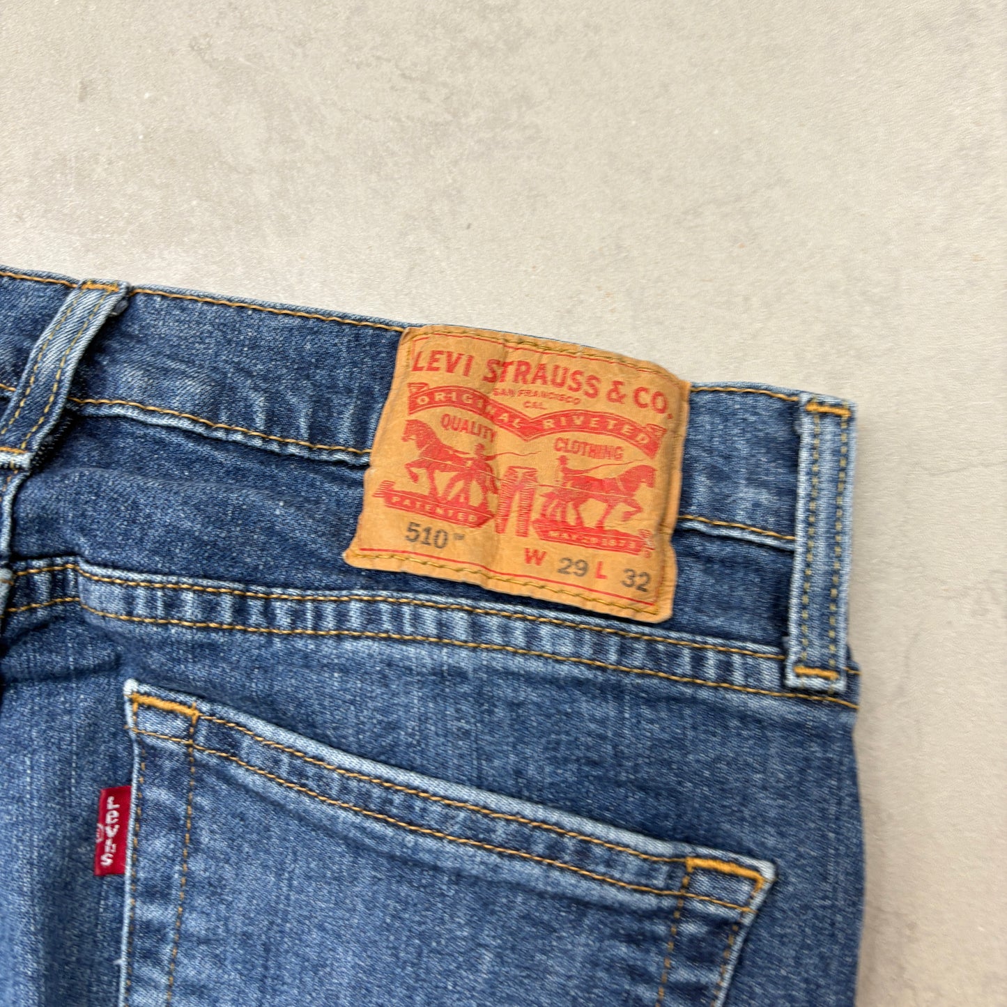 Vintage Levis 510 Skinny Blue Denim Jeans - 29