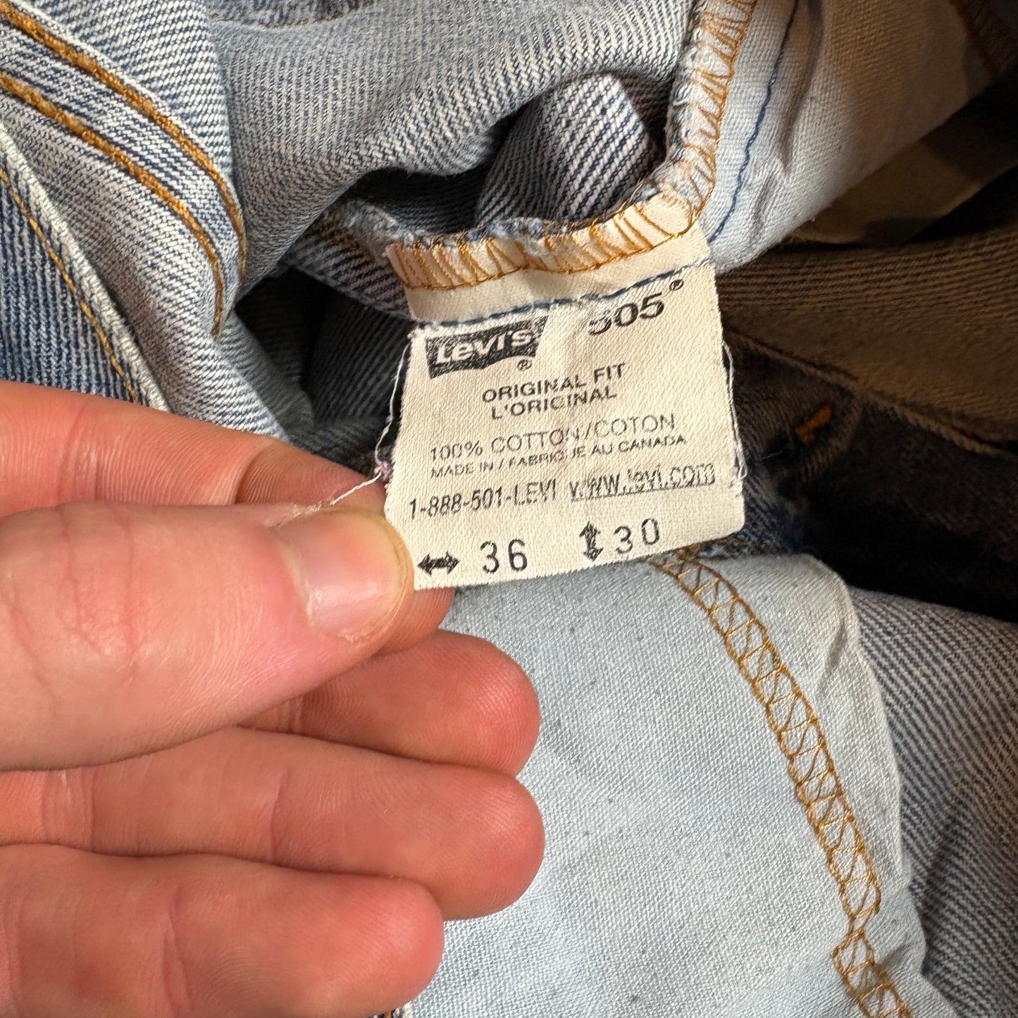 Vintage Levis 505 Straight Blue Denim Jeans - 38S