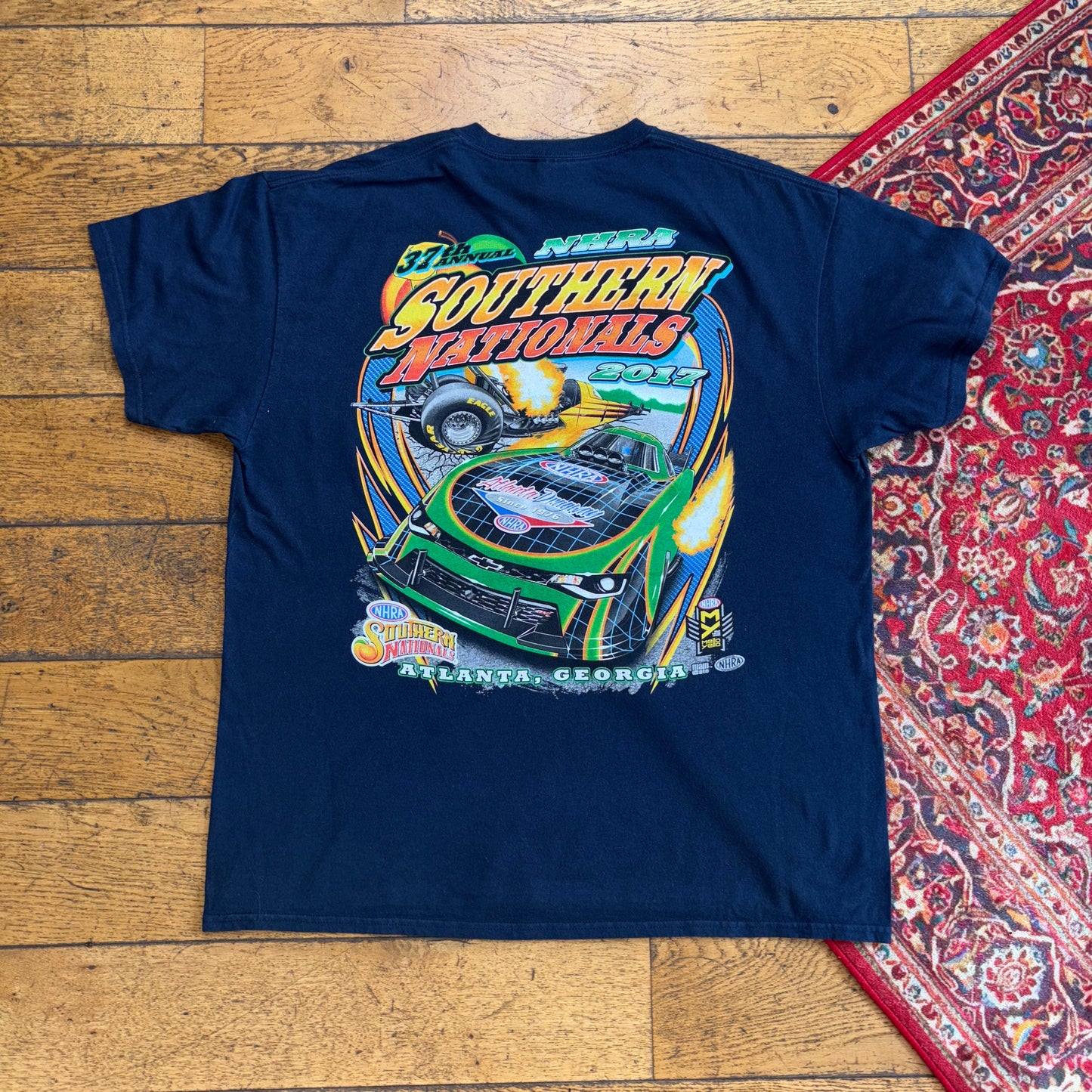 Vintage NASCAR Navy Racing Graphic T-Shirt - XL