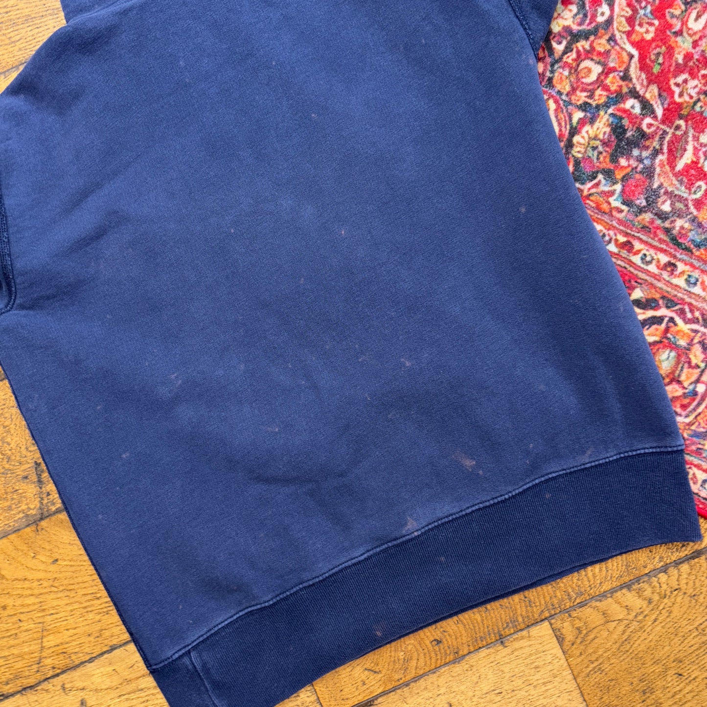 Vintage Ralph Lauren Navy Polo Spellout Hoodie Embroidered Sweatshirt - M