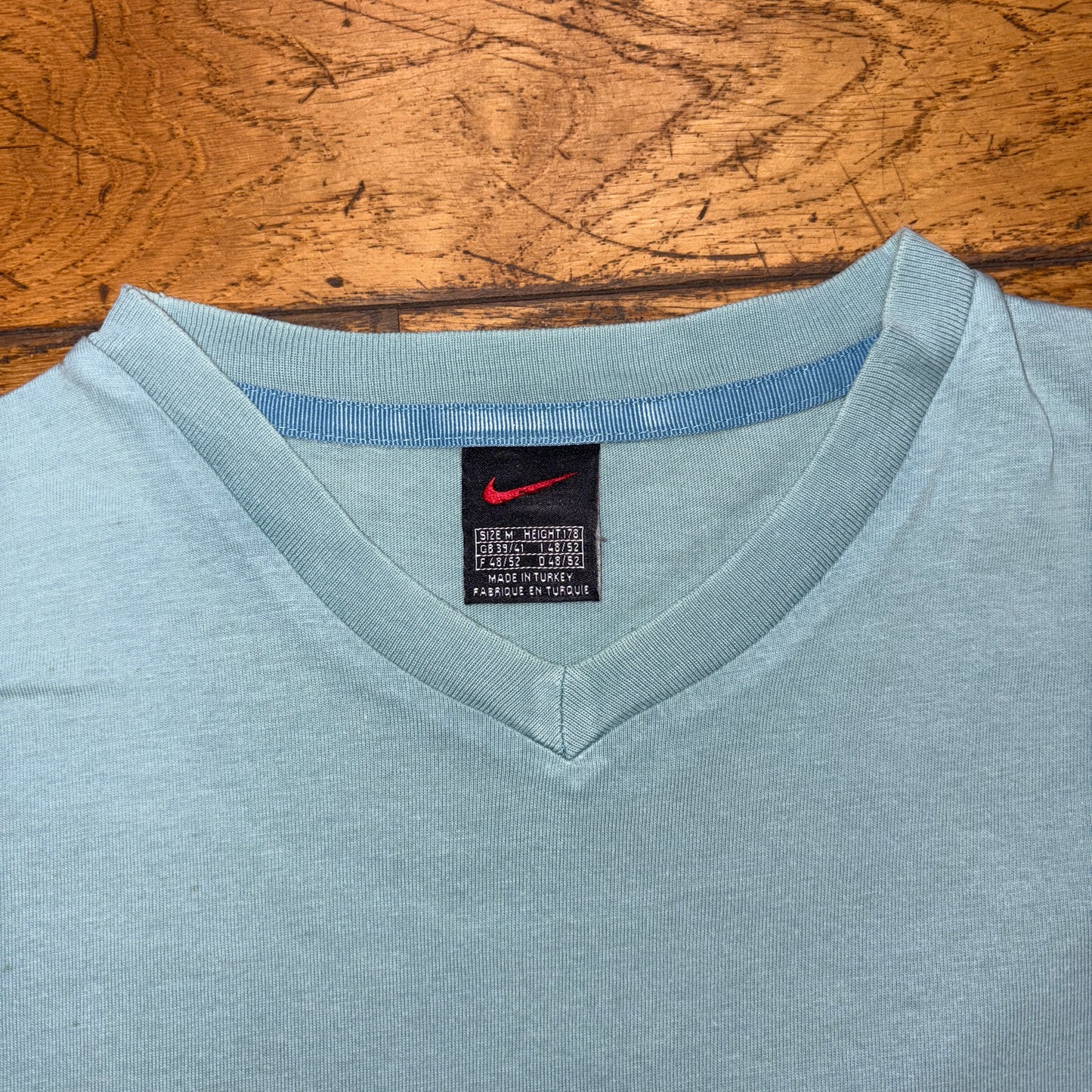 Vintage 00s Y2K Nike Blue Embroidered Swoosh T-Shirt - M
