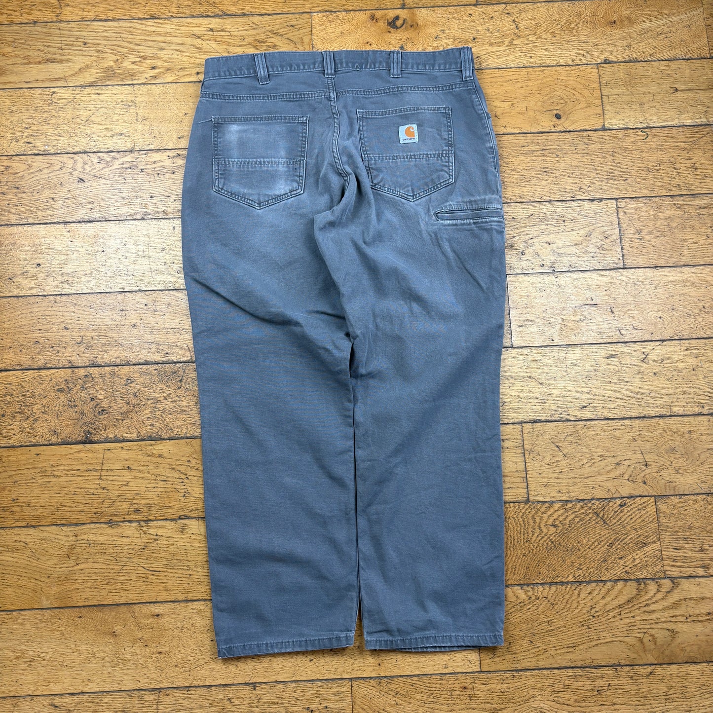 Vintage Carhartt Grey Workwear Carpenter Baggy Trousers - 36