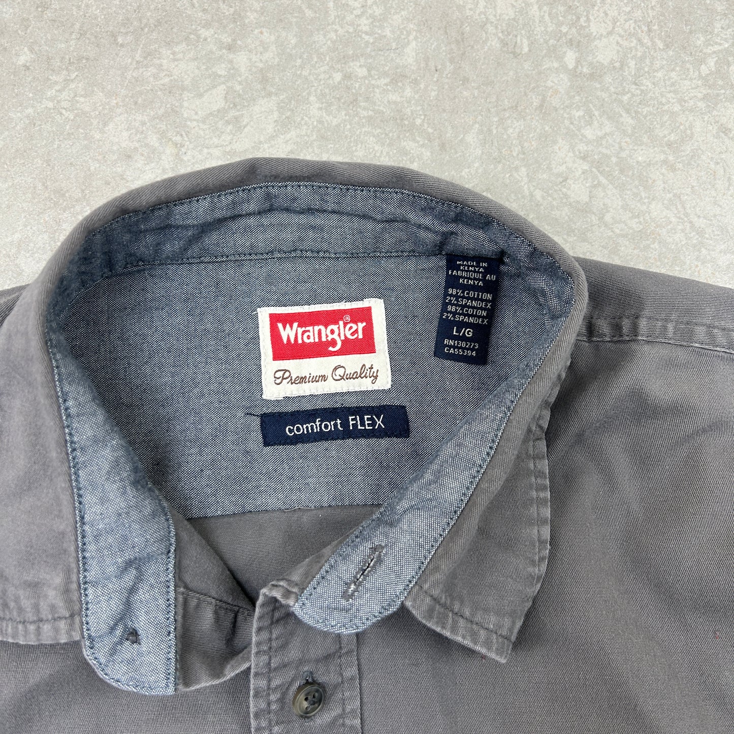 Vintage Wrangler Grey Short Sleeve Workwear Shirt - L