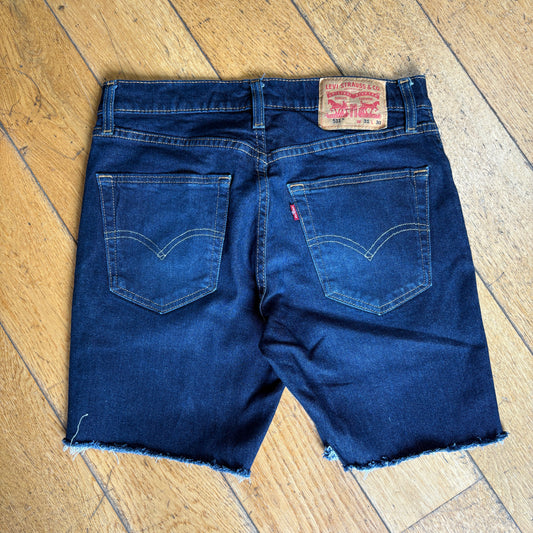 Vintage Levis 511 Slim Dark Blue Denim Shorts - 31