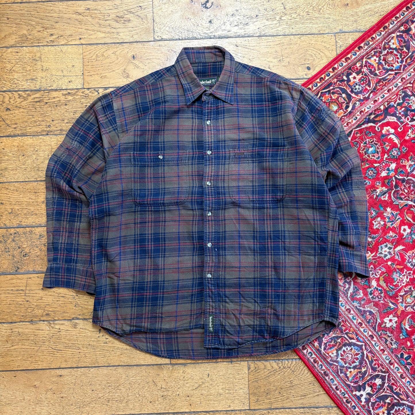 Vintage Timberland Green Blue Check Shirt - 2XL