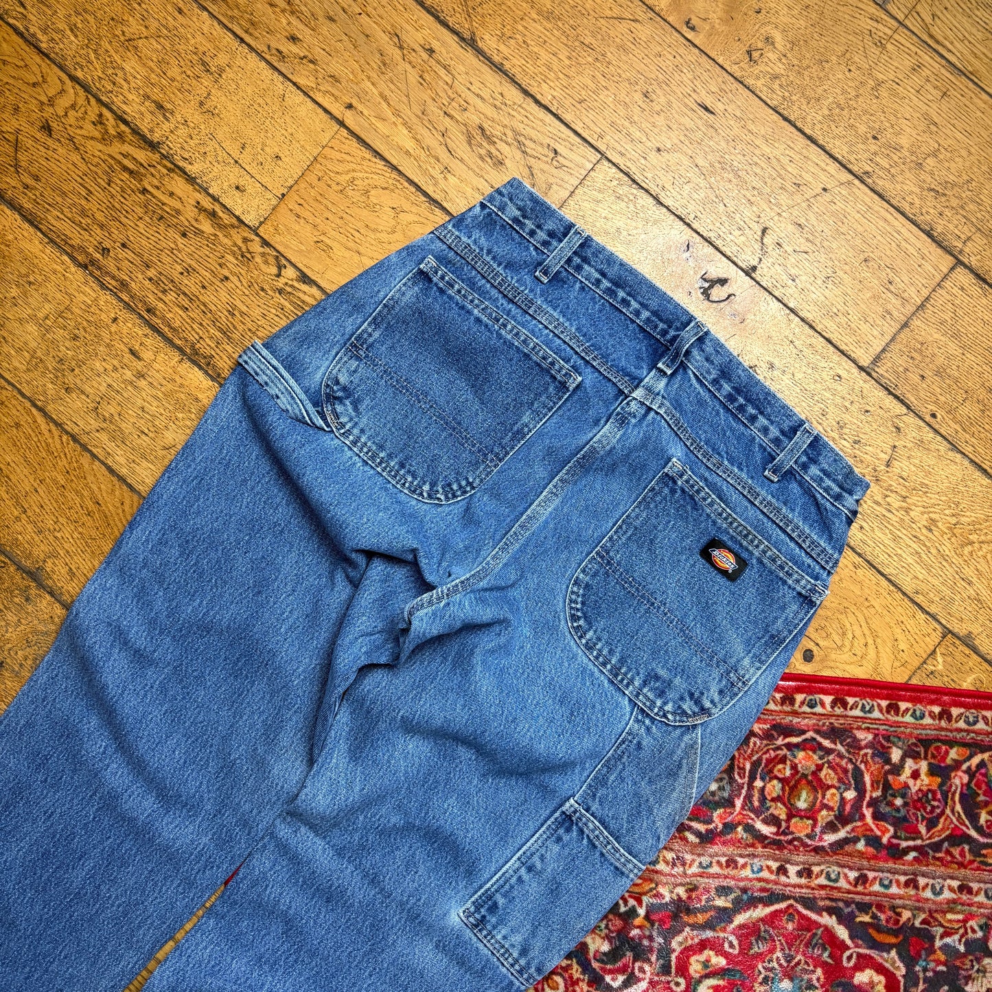 Vintage Dickies Workwear Carpenter Baggy Blue Jeans - 36L