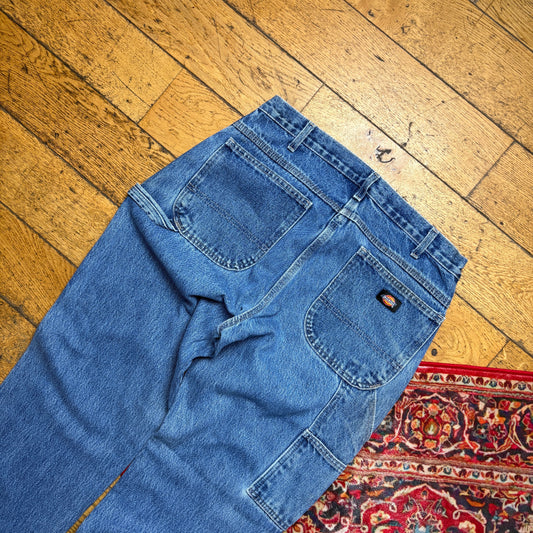 Vintage Dickies Workwear Carpenter Baggy Blue Jeans - 36L