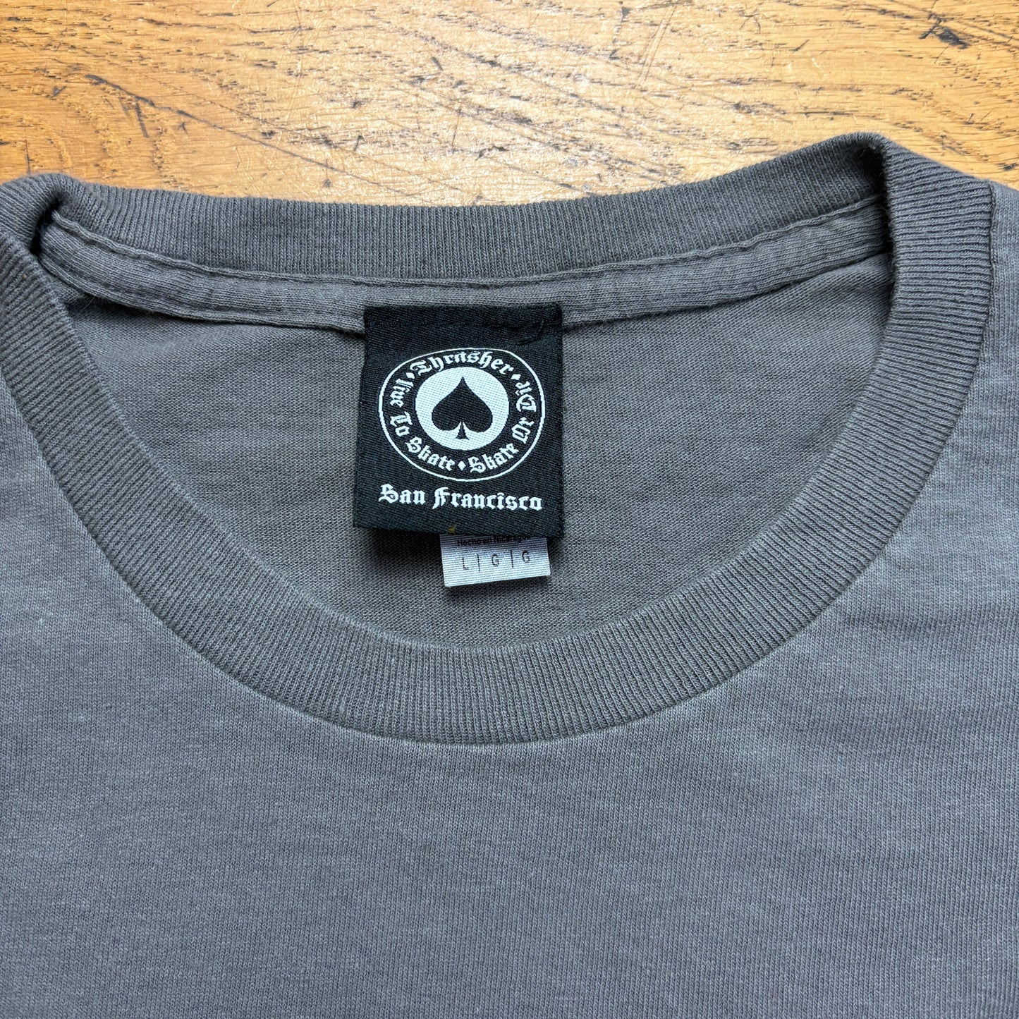 Vintage Thrasher Grey Skate Graphic T-Shirt - M