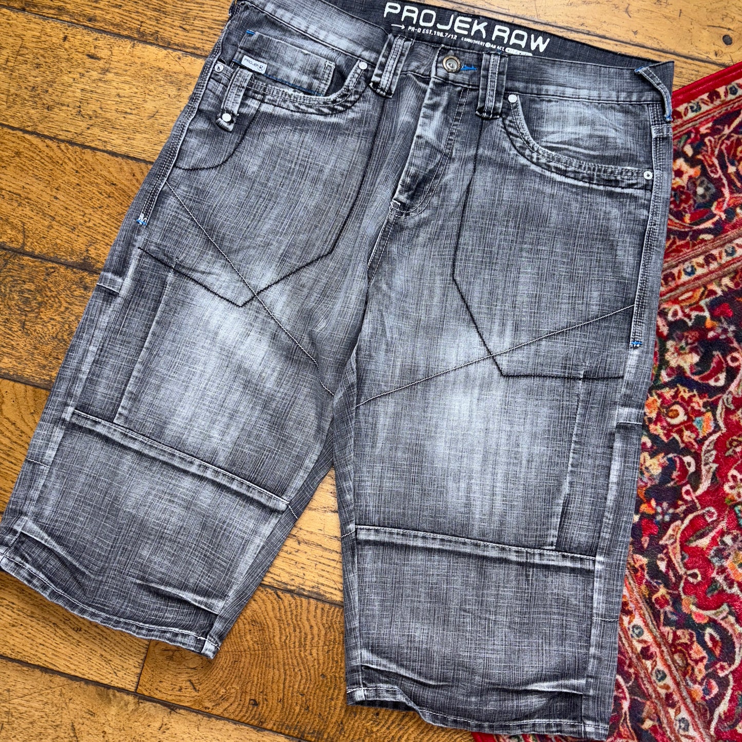 Vintage Grey  Denim Shorts - 36