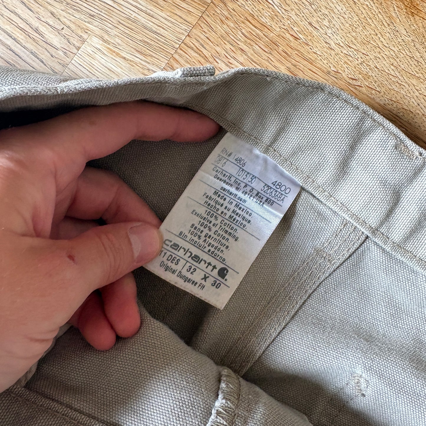 Vintage Carhartt Cream Brown Workwear Carpenter Baggy Trousers - 32S