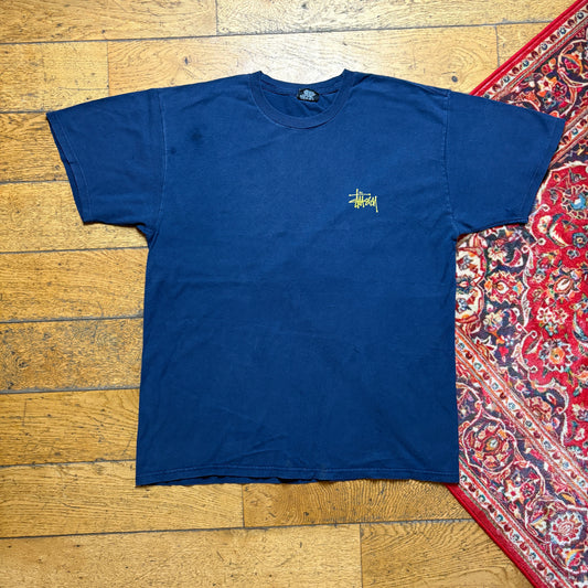 Vintage Stussy Navy Graphic T-Shirt - M