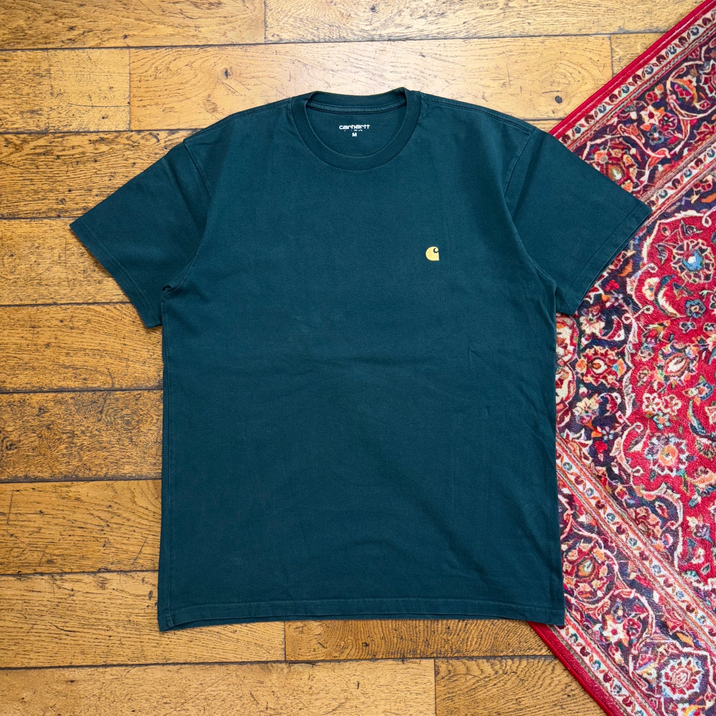 Vintage Carhartt WIP Green Chase Embroidered T-Shirt - M