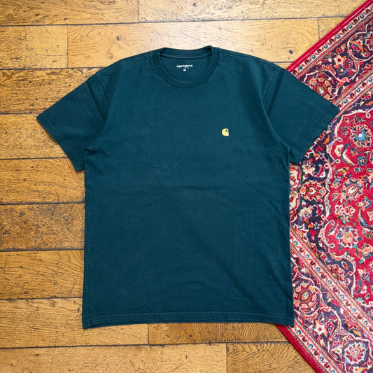 Vintage Carhartt WIP Green Chase Embroidered T-Shirt - M