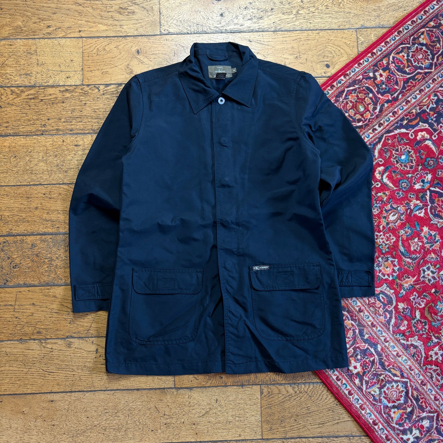 Vintage Calvin Klein Black Short Womens Trench Jacket - M