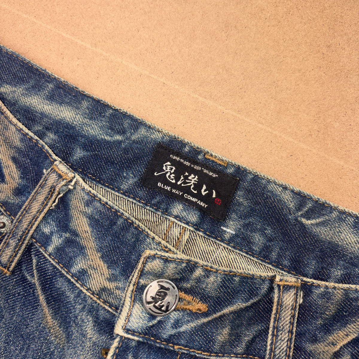 Embroidered Bootcut Blue Grunge Japanese Denim Hip Hop Y2K Baggy Jeans - 32L