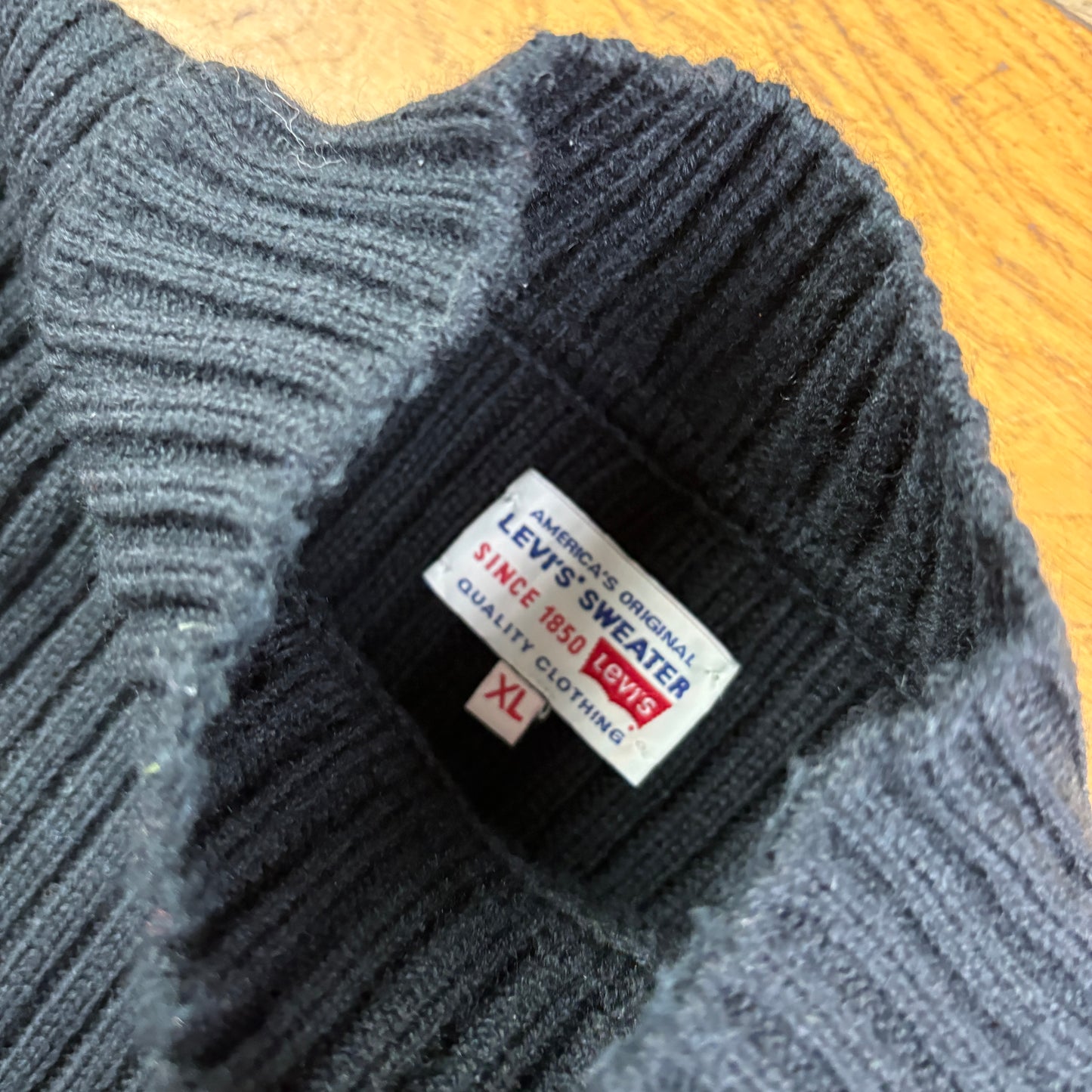 Vintage Levis Black Stripe Chunky Knit Jumper - XS