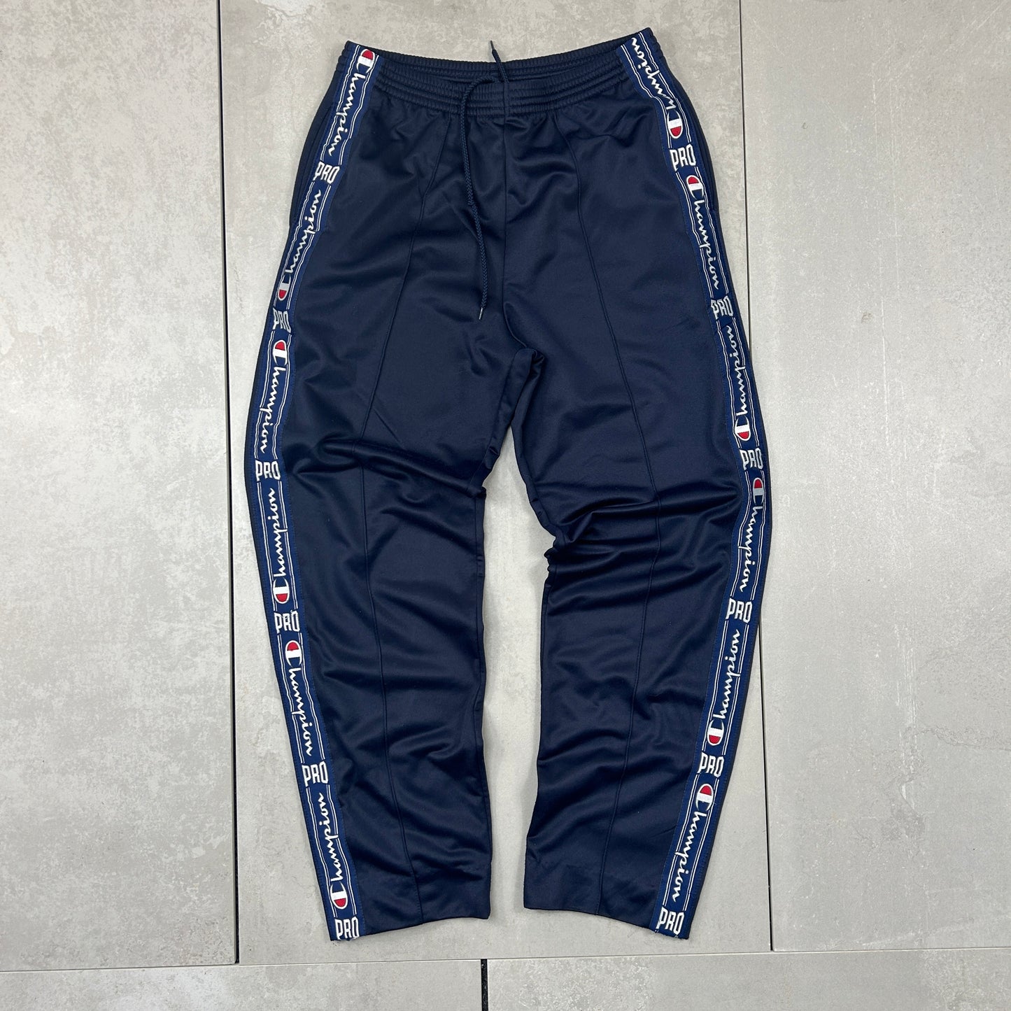 Vintage Champion Navy Straight Tracksuit Track Pants Bottoms - M