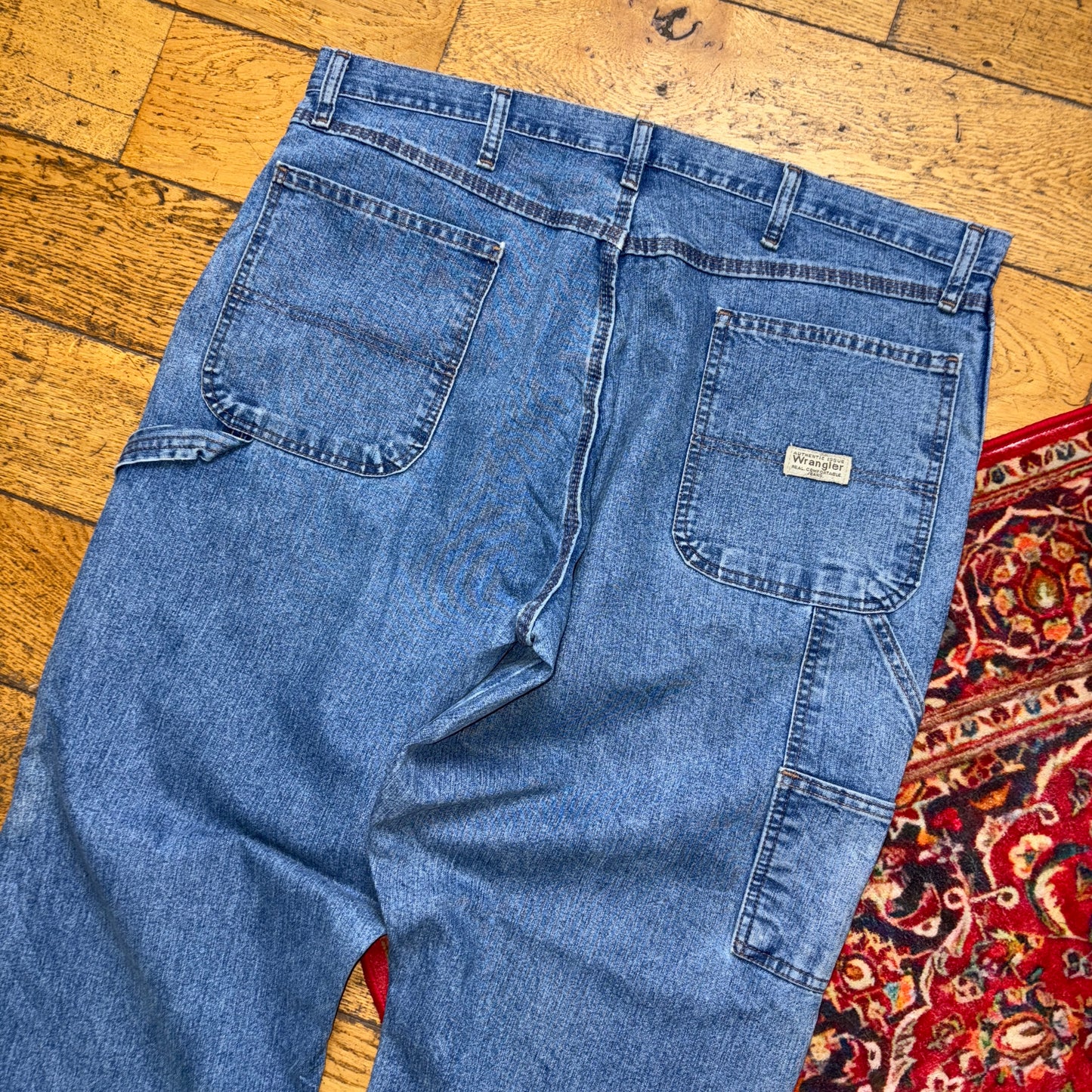 Vintage Wrangler Blue Carpenter Workwear Baggy Jeans - 40R