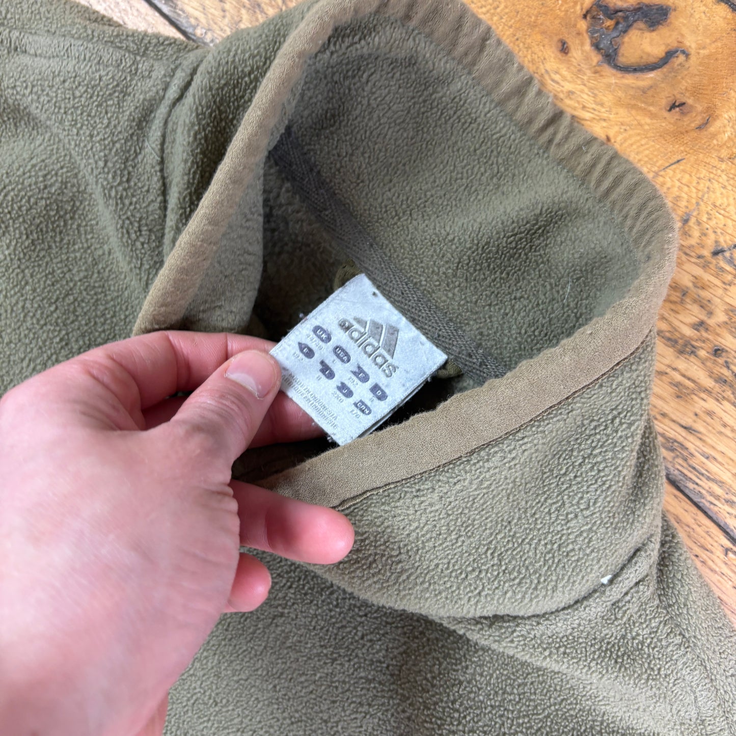 Vintage Adidas Green Fleece Zip Embroidered Sweatshirt - L