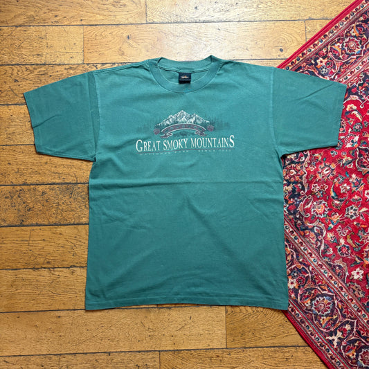 Vintage 90s Green Mountains Single Stitch Graphic T-Shirt - XL