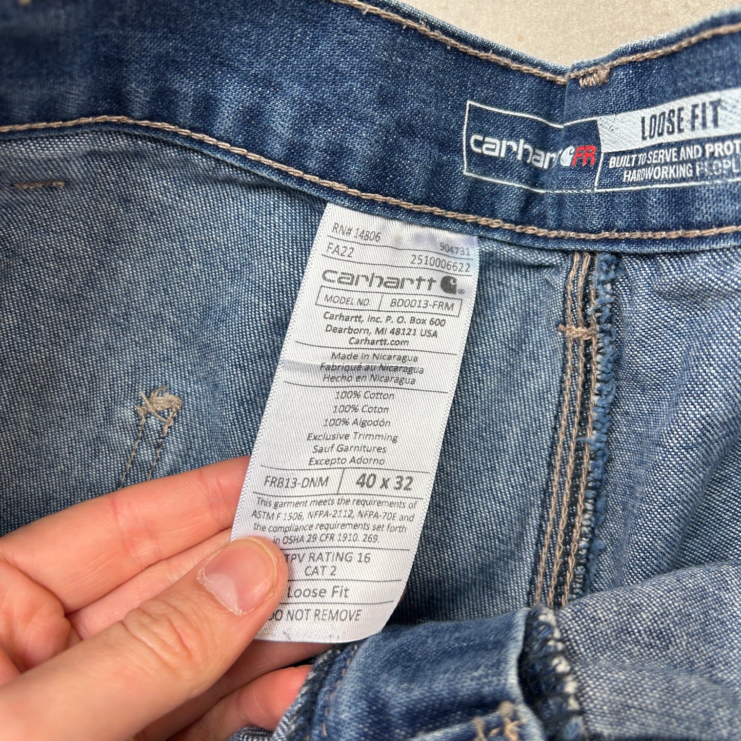 Vintage Carhartt Blue Workwear Carpenter Baggy Jeans - 40