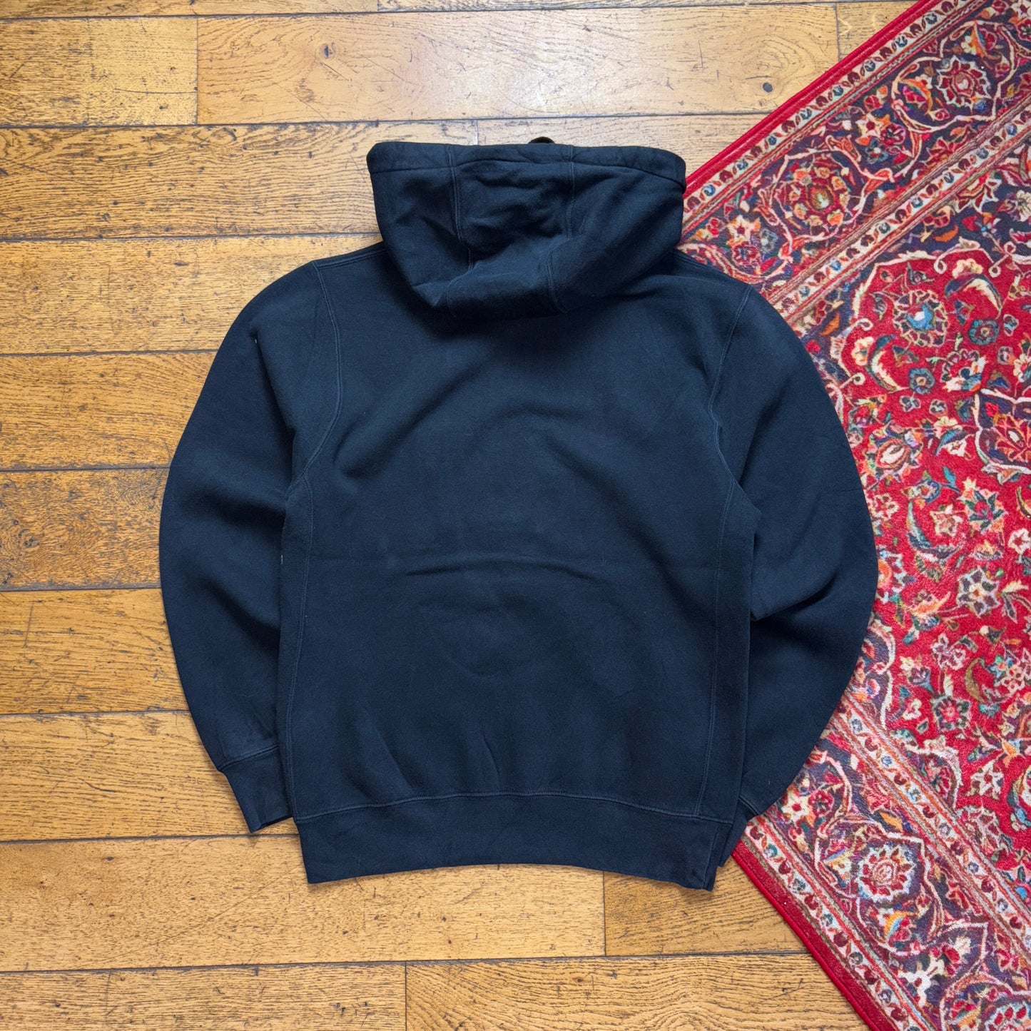 Vintage Nike Black Hoodie Embroidered Sweatshirt - S