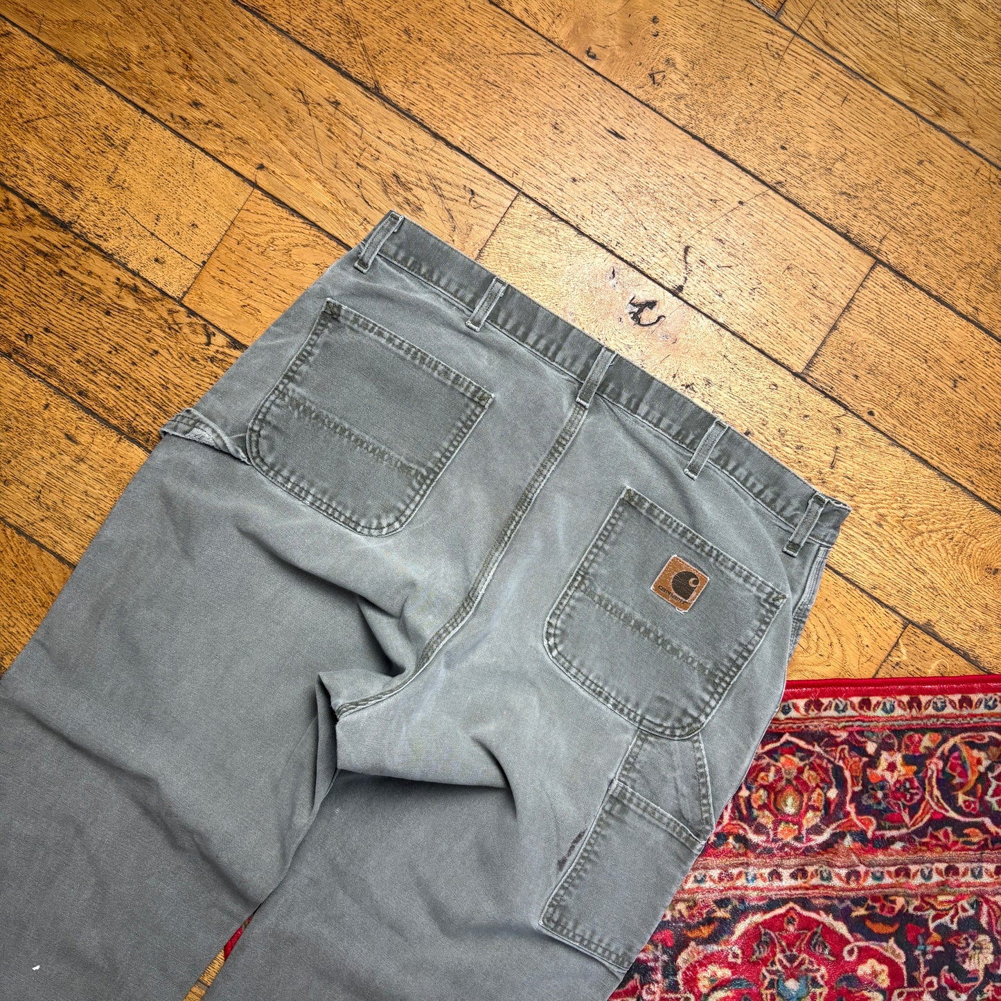 Vintage Carhartt Grey Workwear Carpenter Baggy Trousers - 40L