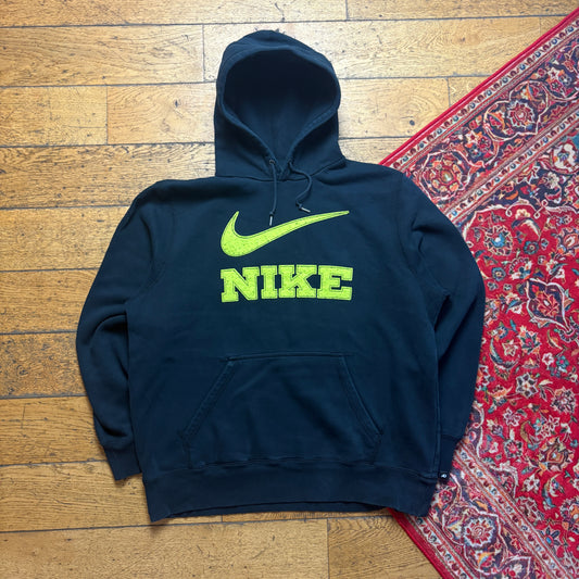 Vintage Nike Black Swoosh Embroidered Sweatshirt - XL