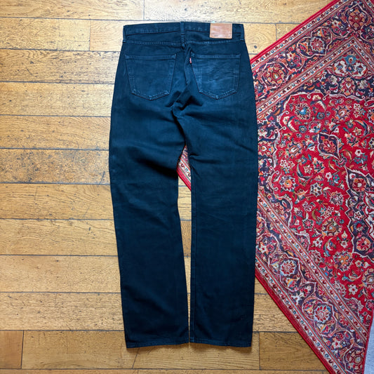 Vintage Levis 501 Straight Black Denim Jeans - 34L