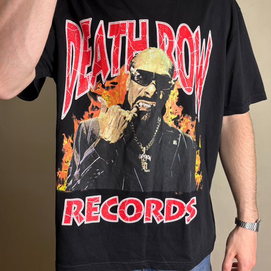 Vintage Snoop Dog Black Death Row Records Rap Tee Graphic T-Shirt -